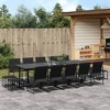 vidaXL Patio Dining Set Table and Chair Garden Outdoor Furniture Black Textilene - 2 of 4