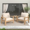 Christopher Knight Home Norman Outdoor Slat Design Acacia Wood Club Chair with Cushions, Light Gray/Teak - 2 of 4