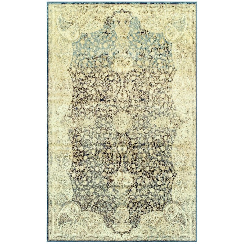 Modern Traditional Transitional Contemporary Ornamental Paisley Floral Medallion Botanical Border Indoor Area Rug by Blue Nile Mills, 1 of 5