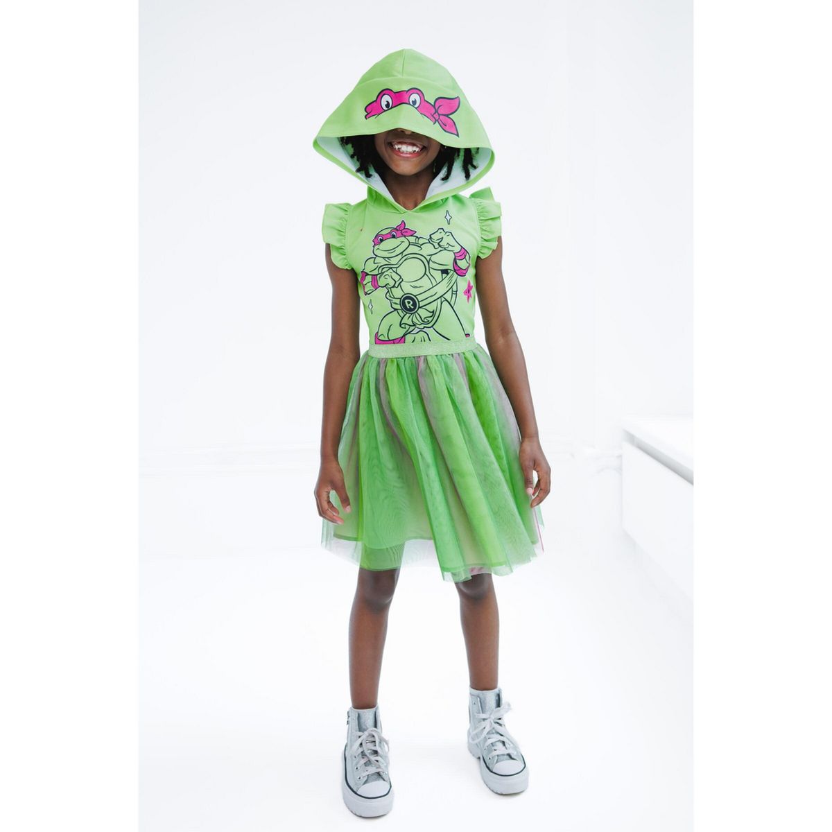 Teenage Mutant Ninja Turtles Raphael Scuba Cosplay Tulle Dress Little Kid to Big Kid - thumbnail 5