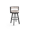 Amisco Browser Upholstered Counter Height Barstool Cream/Black: Steel Frame, Faux Leather, Fixed Height - 3 of 4