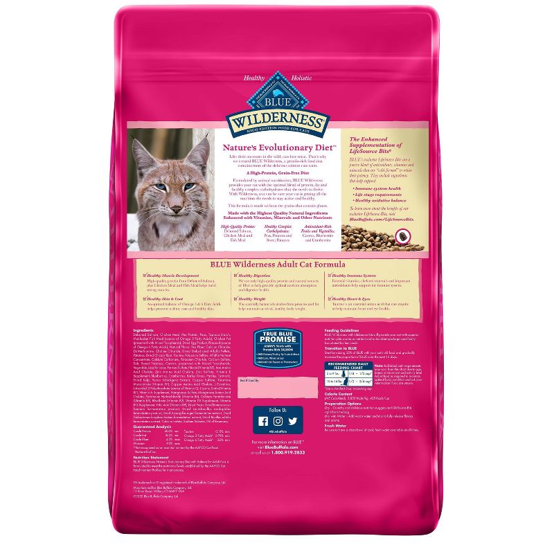 Blue Buffalo Wilderness Grain Free with Salmon Adult Premium Dry Cat Food - 11lbs, 3 of 7