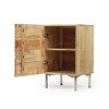 Accent Cabinet Modern with Wave Carved Door for Bedroom Storage - 3irtyhousy - 3 of 4