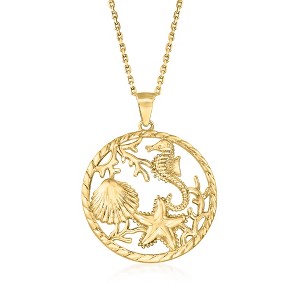 Ross-Simons 18kt Yellow Gold Over Sterling Silver Sea Life Pendant Necklace - 1 of 4
