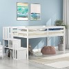 ELJGET Low Loft Bed for Kids, Twin Size Loft Bed with Storage Staircase, Wood Loft Bed Frame for Boys Girls Teens - 3 of 4
