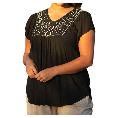 Women's Karla Embroidered Blouse - PLUS - On The Plus Side