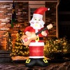 Outsunny 62.25" Inflatable Christmas Guitar-playing Santa Claus with Musical Notes Beard, Blow-Up Outdoor LED Yard Display for Lawn Garden Party - 2 of 4