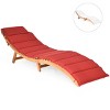 Tangkula Set of 2 Folding Wood Lounge Outdoor Wooden Chaise Chair with Cushion - 3 of 4