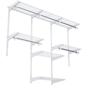 Tangkula Wall Mounted Custom Closet Adjustable Hanging Storage Organizer Rack - 1 of 4