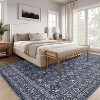Coucheta Floral Rugs, Washable Soft Non Slip Area Rug for Living Room Bedroom, Distressed Vintage Stain Resistant Large Under Table Carpet - 4 of 4
