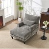 Modern Upholstered Chaise Lounge Sofa Chair, Cozy Recliner with Thick Cushion for Living Room or Bedroom – The Pop Home - 3 of 4