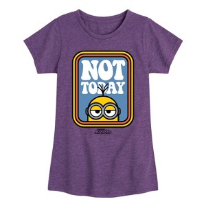 Girls' - Despicable Me Minions - Not Today Fitted Short Sleeve Graphic T-Shirt - 1 of 4
