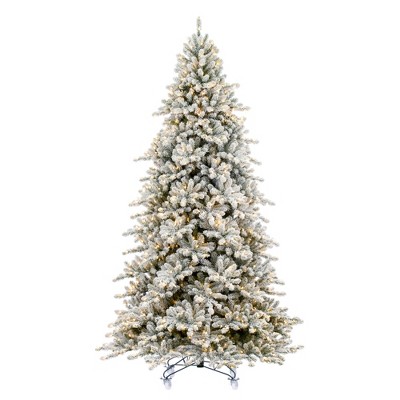 Vickerman Artificial Flocked Bavarian Pine Christmas Tree PreLit
