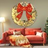 SEVOBAL Wreaths Artificial Christmas Wreath with Bow Winter Wreath Indoor Outdoor Holiday Xmas Decorations, Multicolored, 60"*60"*4" - 2 of 4