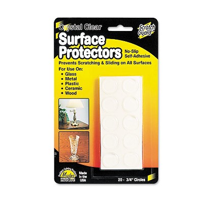 Master Caster Scratch Guard Surface Protectors 3/4" dia Circular Clear 20/Pack 88600