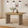 LuxenHome Natural Wood Finish 6-Person 63-Inch Wide Rectangle Dining Table Brown - 2 of 4