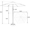 Sapphtopaz 9Ft Outdoor Patio Umbrella Market Table Umbrella 6 Sturdy Ribs with Crank and Push Button Tilt for Garden, Pool, Backyard - 2 of 4