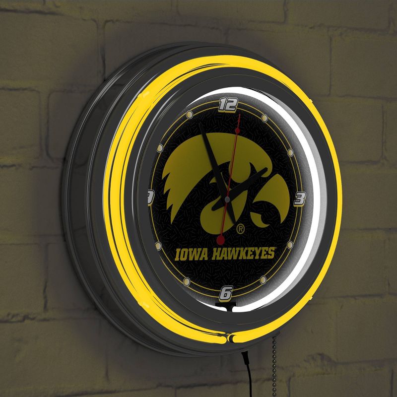 NCAA Iowa Hawkeyes Neon Clock - 14", 6 of 7