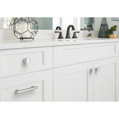 Polished Chrome Square Cabinet Knob with Mounting Hardware