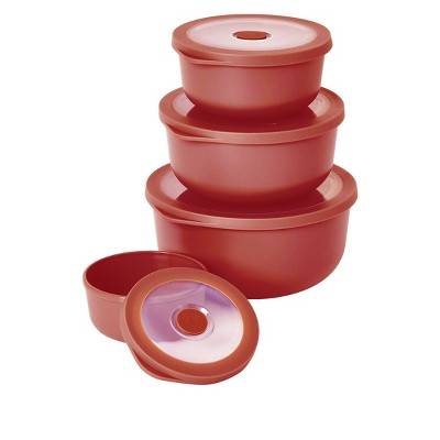 Curtis Stone Set Of 3 Silicone Measuring Cups Refurbished Red : Target