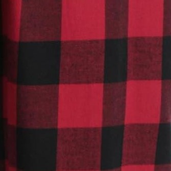 buffalo plaid - red black 100% cotton flannel