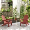 Arceso Folding Adirondack Chair,  15 Inch HDPS Fire Pit Patio Chairs Weather Resistant, Modern Plastic Outdoor Chairs with Cup Holder - 2 of 4