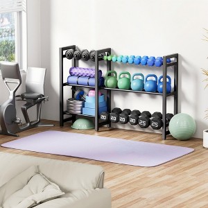 MOEPISY Dumbbell Rack 3-Tier Weight Stand Dumbbell Storage 50In Length - 1 of 4