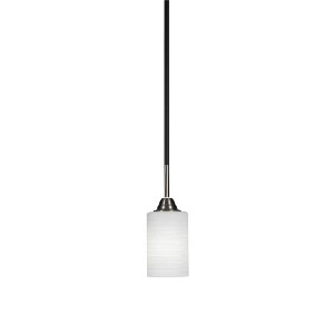 Toltec Lighting Paramount 1 - Light Pendant in  Matte Black/Brushed Nickel with 4" White Matrix Shade - 1 of 1