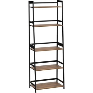 Bookcase, White Bookcase Storage Shelves,Industrial Modern Bookshelves, Small Desk Organizer - 1 of 4