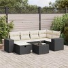 vidaXL Garden Sofa Set Black and Cream White - 2 of 4