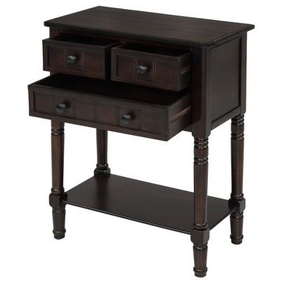 NicBex 23.7"Console Table Modern Entryway Table with 3 Drawers and Open Shelf Slim Sofa Table for Small Space,Hallway,Living Room