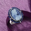 Ross-Simons Italian Blue Agate Cameo Ring With 1.32 ct. t.w. Blue Spinel in Sterling Silver - 4 of 4