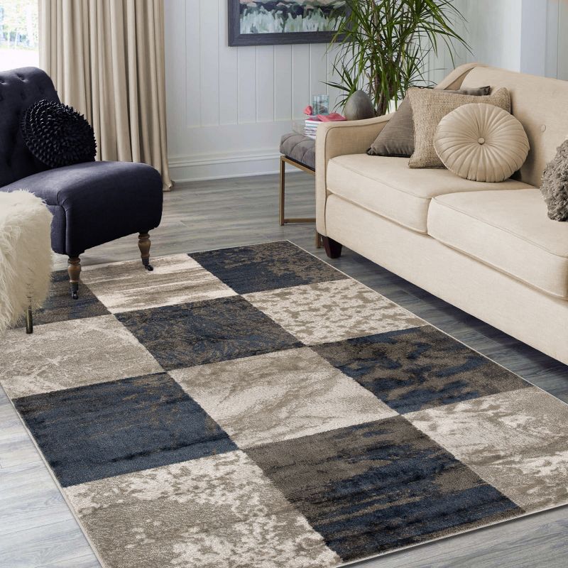 Patchwork Modern Eclectic Color Block Indoor Runner or Area Rug by Blue Nile Mills, 2 of 7