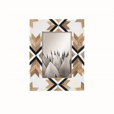 4 x 6 inch Tribal Pattern Decorative Wood Picture Frame - Foreside Home & Garden