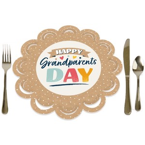 Big Dot of Happiness Happy Grandparents Day - Grandma & Grandpa Party Round Table Decorations - Paper Chargers - Place Setting For 12 - 1 of 4