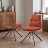Art Leon Modern Fabric 360 Degrees Swivel Armless Office Chairs with Metal Legs, Set of 2 - 4 of 4