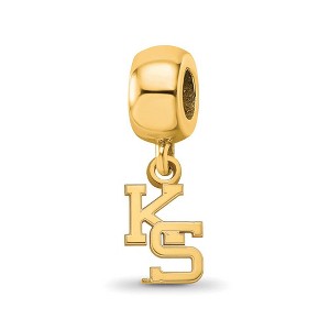 Black Bow Jewelry 14k Yellow Gold Plated Sterling Silver Kansas State Wildcats NCAA Bead Charm - 1 of 4