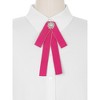 Elerevyo Women's Pre-Tied Ribbon Elegant Brooch Pin Bow Tie - 4 of 4