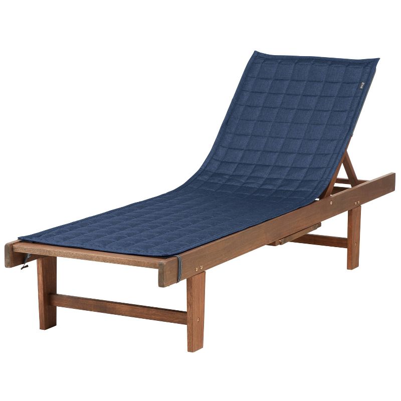Montlake FadeSafe Water-Resistant 80&#34; Patio Chaise Lounge Slip Cover Heather Indigo - Classic Accessories, 1 of 6