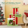 32in Cat Scratching Posts Tower with Cat Condo and Hammock, Christmas Themed Plush Cat Tree with Cat Massage Brush, Activity Center for Indoor Cats - 3 of 4