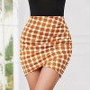 EXLURA 2025 Women's Bodycon Ruched Tulip Mini Skirt Elastic High Waist Asymmetrical Short Skirt - 2 of 4