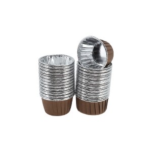 Unique Bargains Curled Rim Disposable Baking Cups Coated Baking Paper 2.56" x 1.57" 50 Pcs - 1 of 4