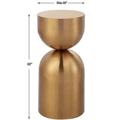 Golden Round Metal Contemporary Accent Table