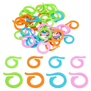 Unique Bargains Plastic Spiral Locking Crochet Stitch Markers for Sewing DIY Craft - 1 of 4