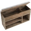 Shoe Bench with Cushion,Adjustable Shelf Entryway Bench,Hidden Storage Shoe Bench Wooden Shoe Rack,for Entryway, Hallway - 3 of 4