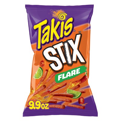 Takis Fuego Stix 4 oz Snack Size Bag, Hot Chili Pepper & Lime Corn Snack  Sticks 