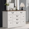 9 Drawer Dresser with Charging Station, 54" Wide Wood Dresser with Metal Handle, Vintage TV Stand - 2 of 4