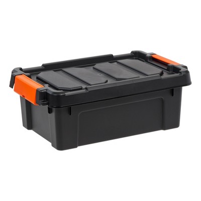 Iris USA, 3 Gallon Heavy Duty Plastic Storage Box, Black