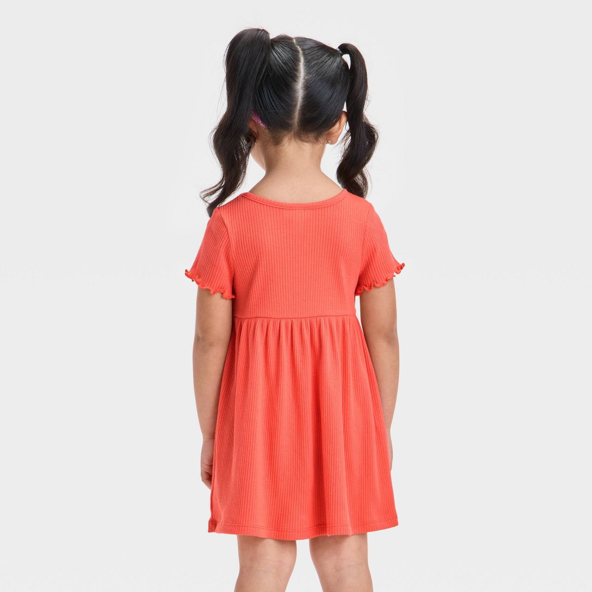 Toddler Girls' Short Sleeve Solid Ribbed Dress - Cat & Jack™ - thumbnail 8