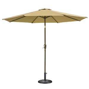 Yescom 9FT UV50+ OLEFIN Outdoor Patio Umbrella with Base Crank Tilt Fade Resistant for Garden Beach Pool Deck Market Porch Backyard Cafe,Tan - 1 of 4